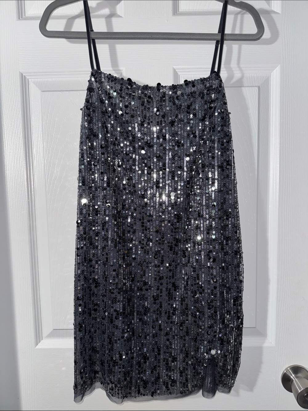 Free People Midnight Kiss Sequin Slip Dress with Adjustable Straps